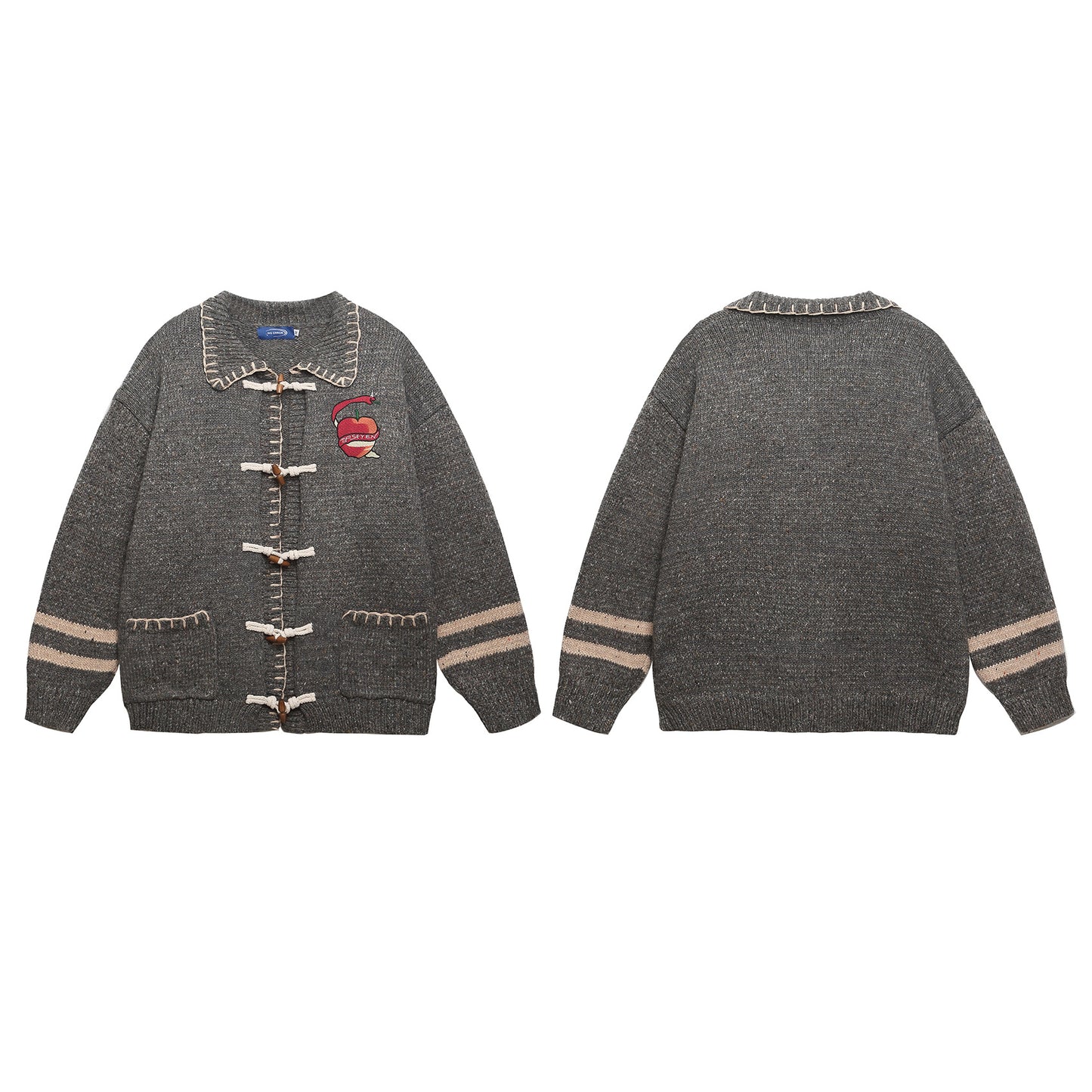 ⓀⓃⒾⓉ𒉽2025秋冬動物刺繡開襟針織外套K-39