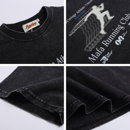 𝕃oose 𝔽it ☞𝟤𝟢𝟤𝟧 ☜美式復古人像印花圓領男女中性 T-Shirt寬版上衣 MT-8