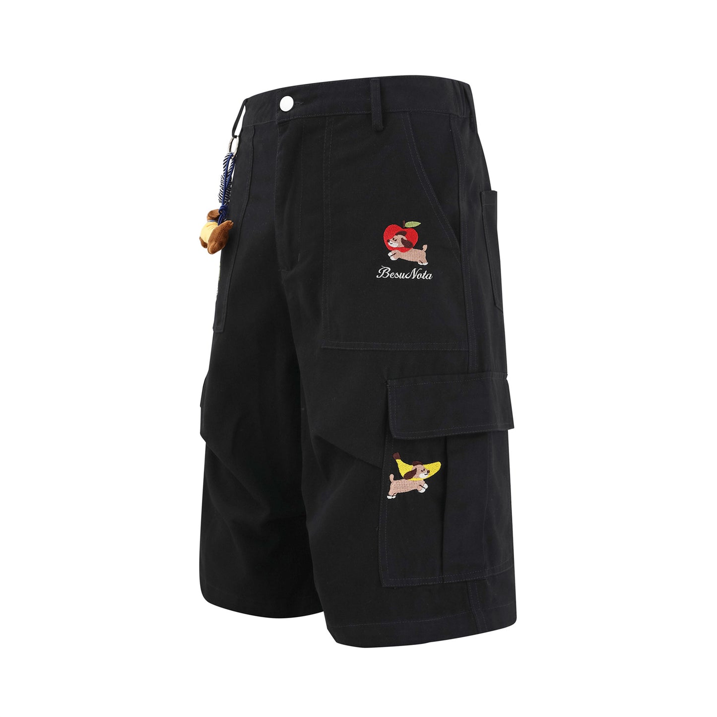 𖥟𝕽𝖊𝖑𝖆𝖝𝖊𝖉 𝖋𝖎𝖙  ☞美式復古小狗掛飾多口袋七分褲C-31