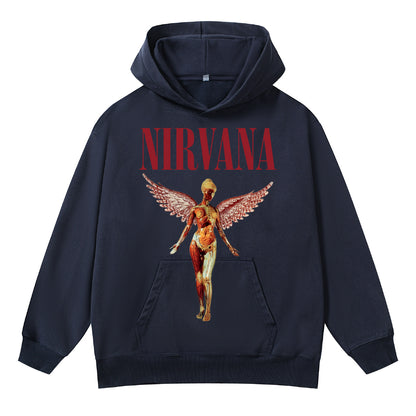 ♛𝔽𝕦𝕤𝕚𝕠𝕟 𝔽𝕠𝕔𝕦𝕤 ♛410G重磅水洗美式復古落肩連帽大學T  FZ-13