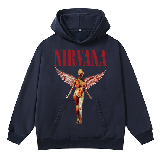 ♛𝔽𝕦𝕤𝕚𝕠𝕟 𝔽𝕠𝕔𝕦𝕤 ♛410G重磅水洗美式復古落肩連帽大學T  FZ-13