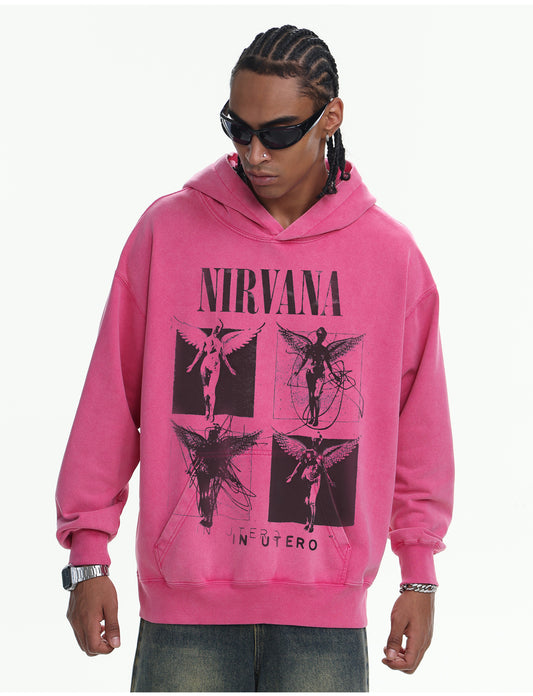 ♛𝔽𝕦𝕤𝕚𝕠𝕟 𝔽𝕠𝕔𝕦𝕤 ♛410G重磅水洗美式復古連帽大學T  FZ-10