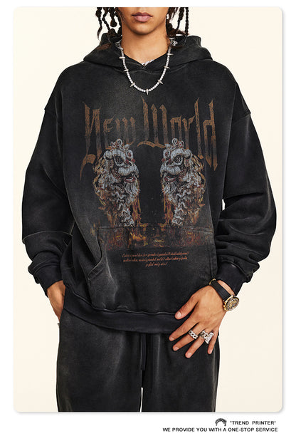 ♛𝔽𝕦𝕤𝕚𝕠𝕟 𝔽𝕠𝕔𝕦𝕤 ♛2025秋冬高磅復古水洗印花大學T B-50