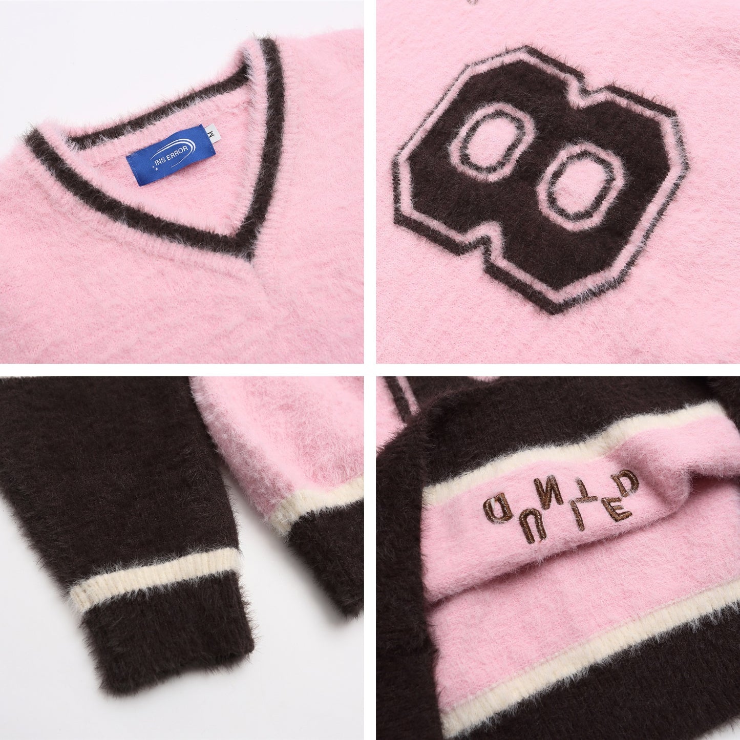 ⓀⓃⒾⓉ𒉽2025秋冬撞色字母慵懶針織 K-89