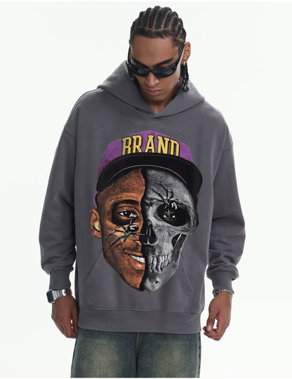 ♛𝔽𝕦𝕤𝕚𝕠𝕟 𝔽𝕠𝕔𝕦𝕤 ♛410G重磅水洗美式復古cleanfit連帽大學T  FZ-93