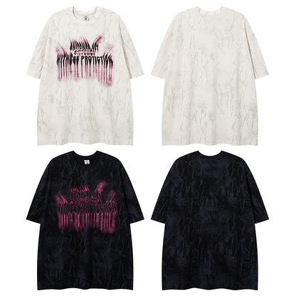 𝕃oose 𝔽it ☞𝟤𝟢𝟤𝟧 ☜美式復古設計感字母風格男女中性 T-Shirt寬版上衣 YL28