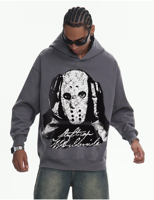 ♛𝔽𝕦𝕤𝕚𝕠𝕟 𝔽𝕠𝕔𝕦𝕤 ♛410G重磅水洗美式復古連帽大學T  FZ-	72