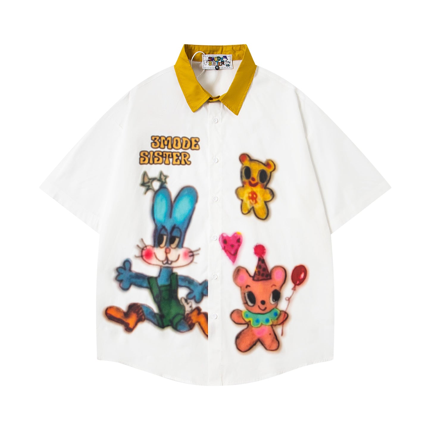 𝕃oose 𝔽it ☞𝟤𝟢𝟤𝟧 ☜美式復古撞色動物印花休閒百搭短袖襯衫 MO-81