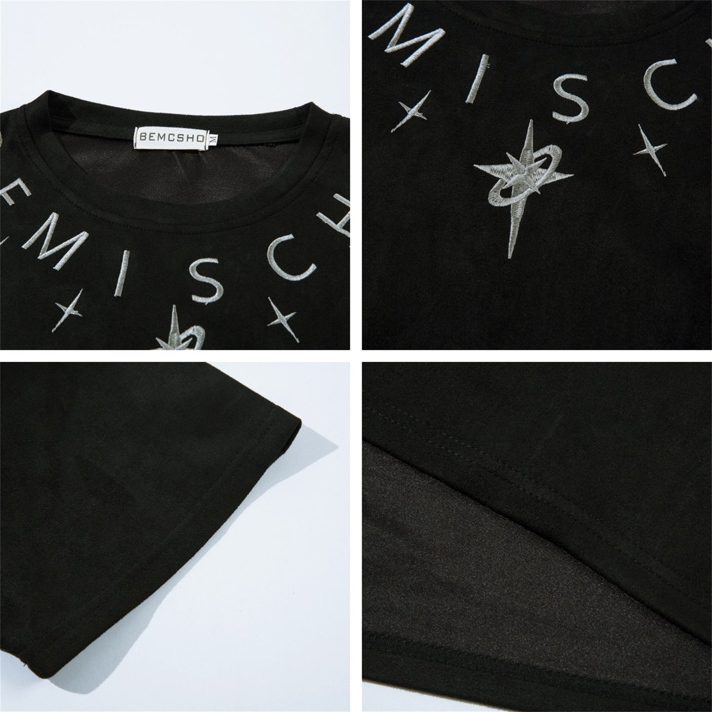 𝕃oose 𝔽it ☞𝟤𝟢𝟤𝟧 ☜美式復古字母刺繡圓領男女中性 T-Shirt寬版上衣JK-70