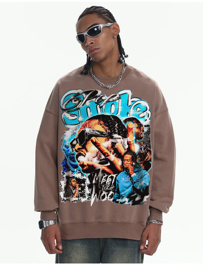 ♛𝔽𝕦𝕤𝕚𝕠𝕟 𝔽𝕠𝕔𝕦𝕤 ♛410G重磅水洗美式復古圓領厚T  GH-7