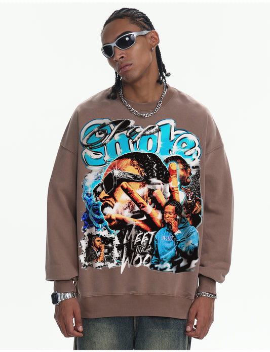 ♛𝔽𝕦𝕤𝕚𝕠𝕟 𝔽𝕠𝕔𝕦𝕤 ♛410G重磅水洗美式復古圓領厚T  GH-7