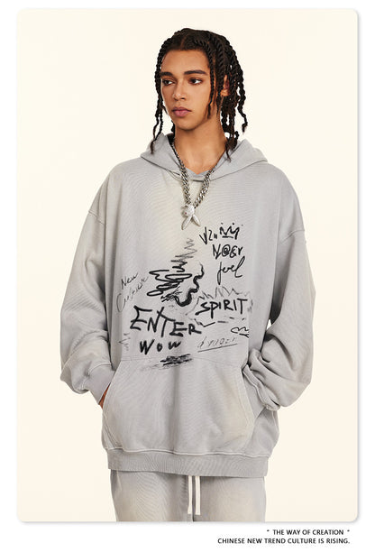 ♛𝔽𝕦𝕤𝕚𝕠𝕟 𝔽𝕠𝕔𝕦𝕤 ♛2025秋冬高磅復古水洗印花帽T 572