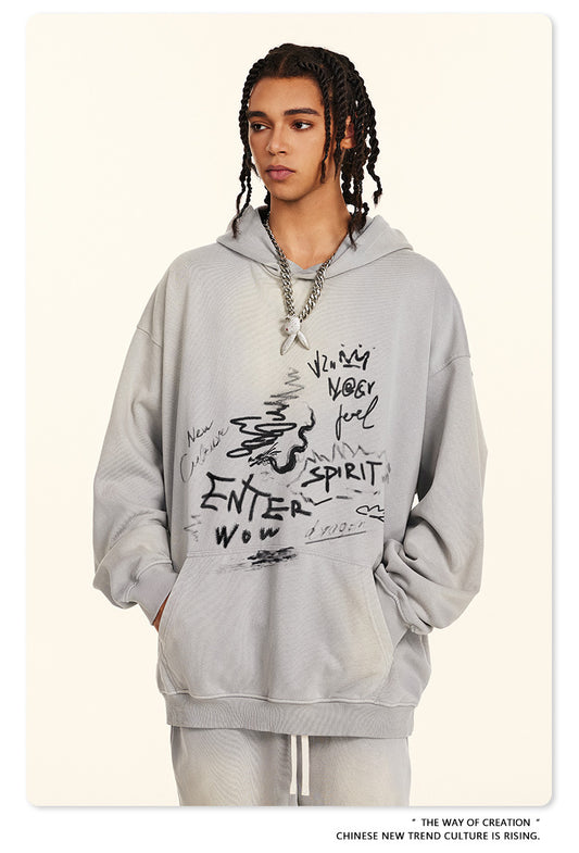 ♛𝔽𝕦𝕤𝕚𝕠𝕟 𝔽𝕠𝕔𝕦𝕤 ♛2025秋冬高磅復古水洗印花帽T 572