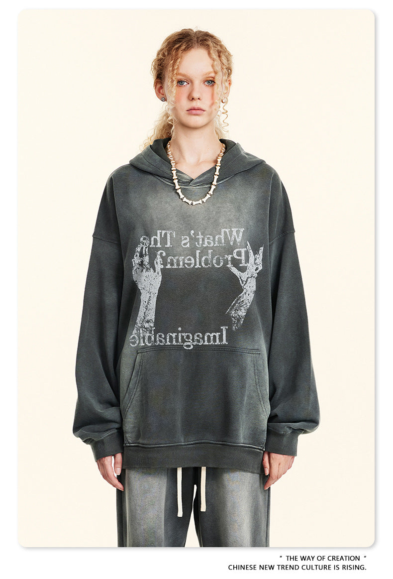 ♛𝔽𝕦𝕤𝕚𝕠𝕟 𝔽𝕠𝕔𝕦𝕤 ♛2025秋冬高磅復古水洗印花帽T 555