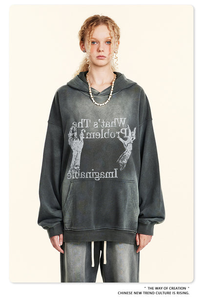 ♛𝔽𝕦𝕤𝕚𝕠𝕟 𝔽𝕠𝕔𝕦𝕤 ♛2025秋冬高磅復古水洗印花帽T 555