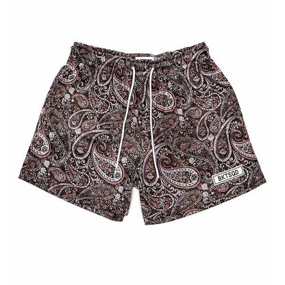 🔆𝔽𝕦𝕤𝕚𝕠𝕟 ☀ 𝔽𝕠𝕔𝕦𝕤 🔆 美式風BKTSQD變形蟲短褲夏季網眼輕薄透氣速乾四分運動跑步球