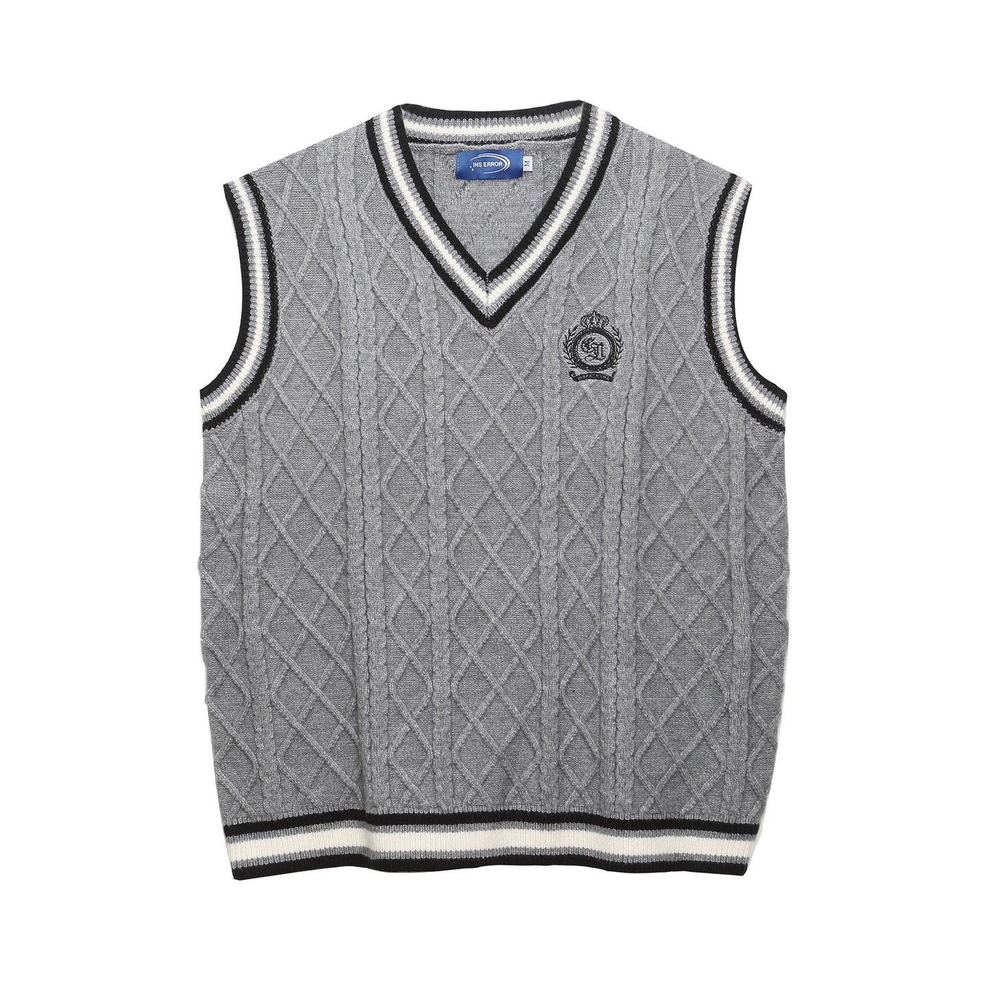 ⓀⓃⒾⓉ𒉽2025秋冬復古疊穿V領背心 IN-63