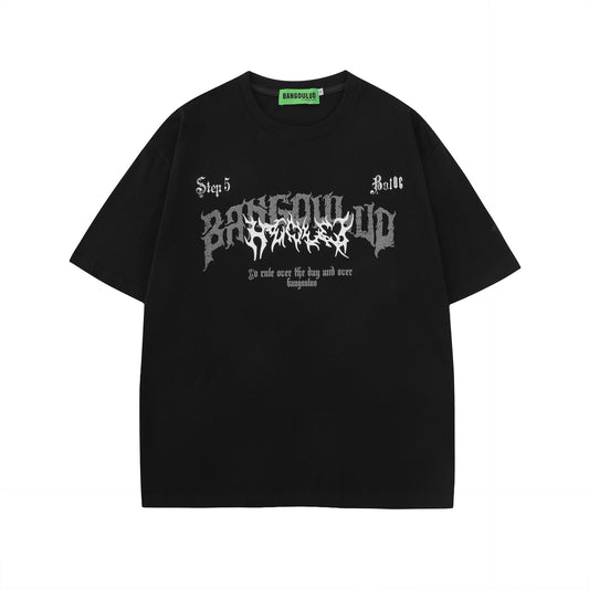 𝕃oose 𝔽it ☞𝟤𝟢𝟤𝟧 ☜美式復古字母印花圓領男女中性 T-Shirt寬版上衣B-112#