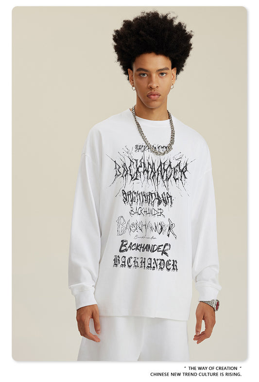 ♛𝔽𝕦𝕤𝕚𝕠𝕟 𝔽𝕠𝕔𝕦𝕤 ♛2025秋冬復古水洗印花大學T W-07