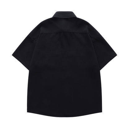 𝔼mbro 𝕊hirt𒉽日式復古花卉刺繡華夫格百搭寬鬆襯衫  Y30