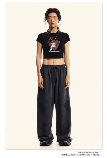 Fierce & Fitted 美式夏季修身辣妹短版上衣G46 復古黑