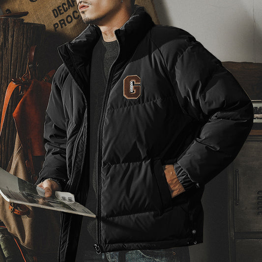 snɔoɟ uoı̣snɟ - 白鴨绒PU皮革輕薄橘色羽绒服冬季2025年新款保暖外套 FG-256