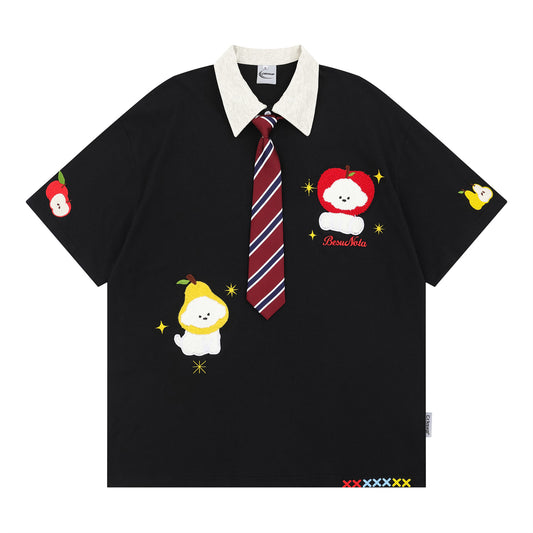 Polo Shirt𒉽領帶系列學院風翻領POLO衫 CR-5