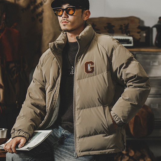 snɔoɟ uoı̣snɟ - 白鴨绒PU皮革輕薄橘色羽绒服冬季2025年新款保暖外套 FG-256