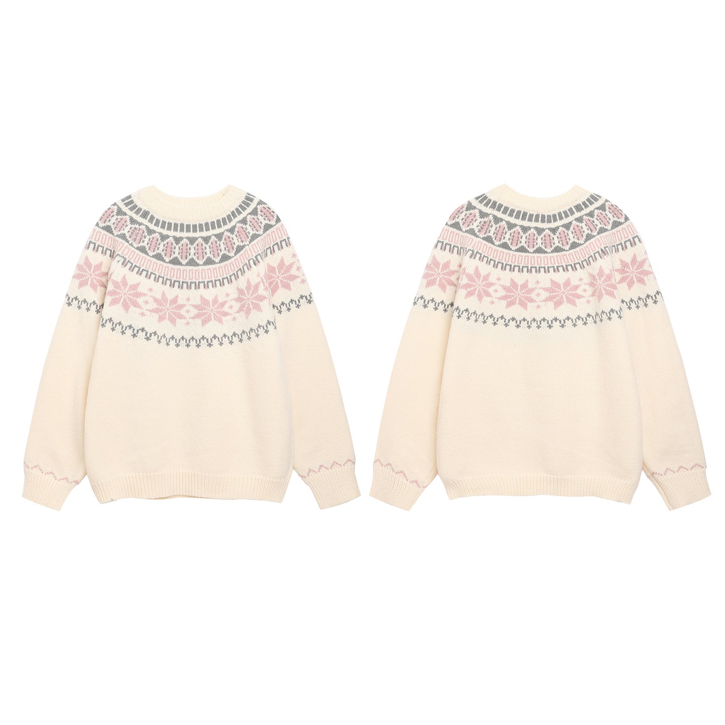 ⓀⓃⒾⓉ𒉽2025秋冬民族風圓領針織 K-75