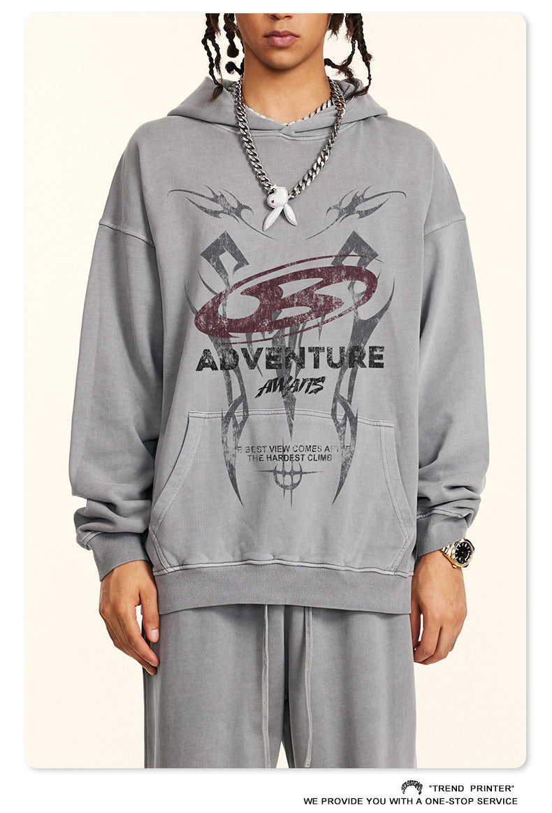 ♛𝔽𝕦𝕤𝕚𝕠𝕟 𝔽𝕠𝕔𝕦𝕤 ♛2025秋冬高磅復古水洗印花帽T B-88