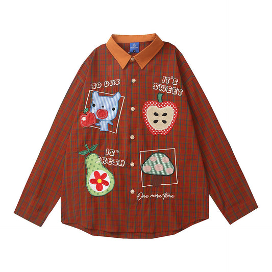 𝔼mbro 𝕊hirt𒉽2025秋冬復古創意寬鬆刺繡外套C-90