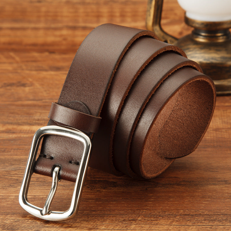 𝗕𝗘𝗟𝗧 熱銷男款不銹鋼扣簡約真皮休閒腰帶 99