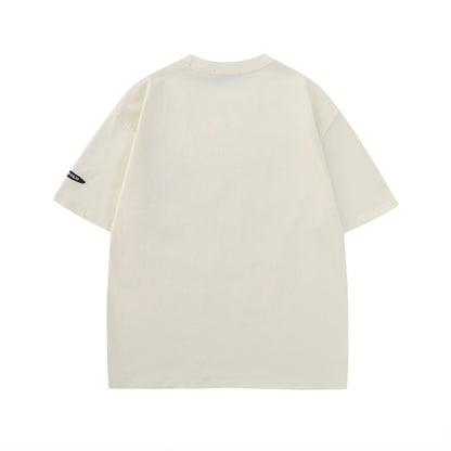 𝕃oose 𝔽it ☞𝟤𝟢𝟤𝟧 ☜美式復古字母印花圓領男女中性 T-Shirt寬版上衣B-112#