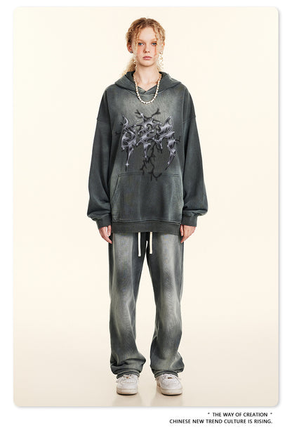 ♛𝔽𝕦𝕤𝕚𝕠𝕟 𝔽𝕠𝕔𝕦𝕤 ♛2025秋冬高磅復古水洗印花帽T 514