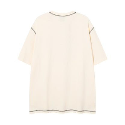 𝕃oose 𝔽it ☞𝟤𝟢𝟤𝟧 ☜美式復古小狗印花圓領男女中性 T-Shirt寬版上衣 P-7