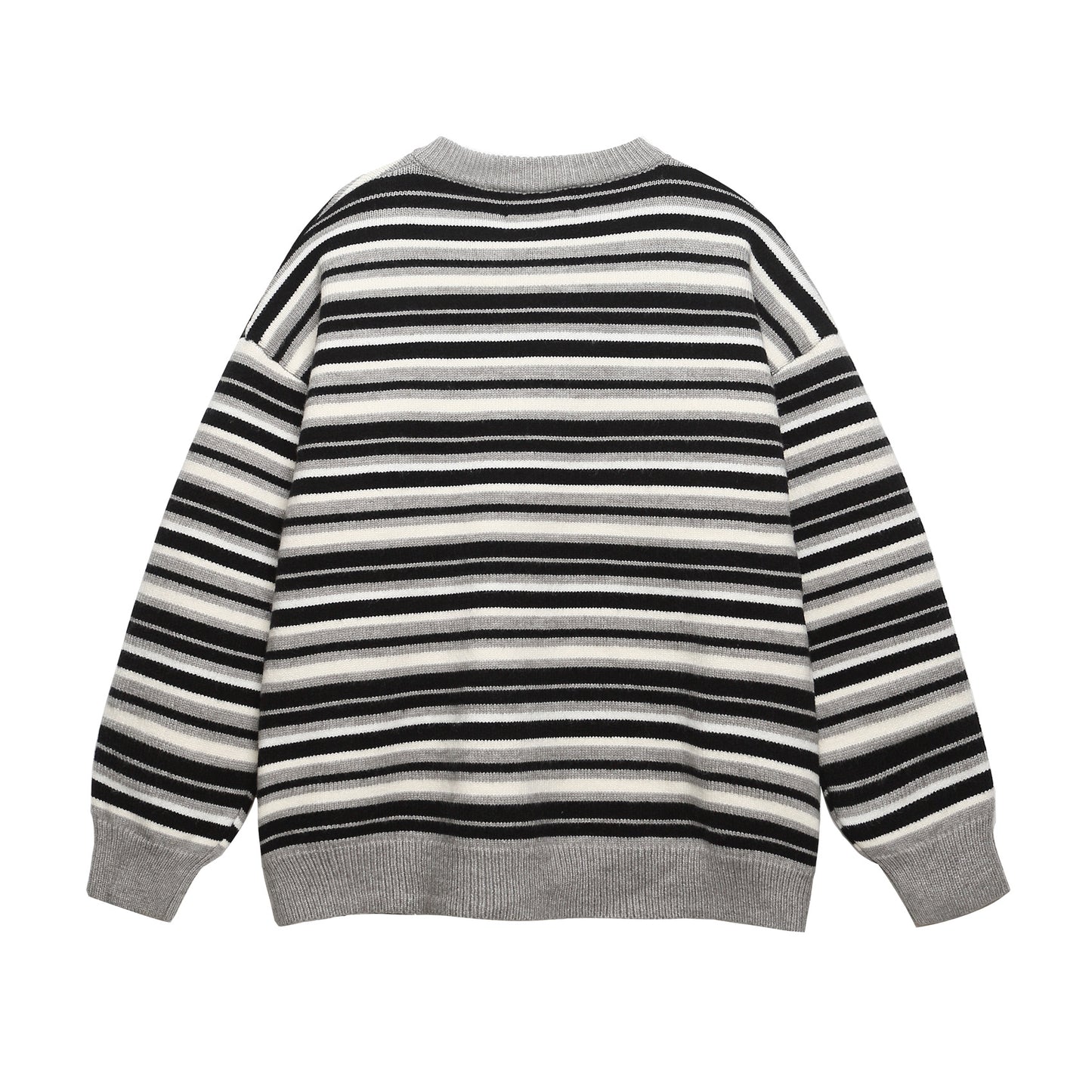 ⓀⓃⒾⓉ𒉽2025秋冬條紋半開領針織 K-56