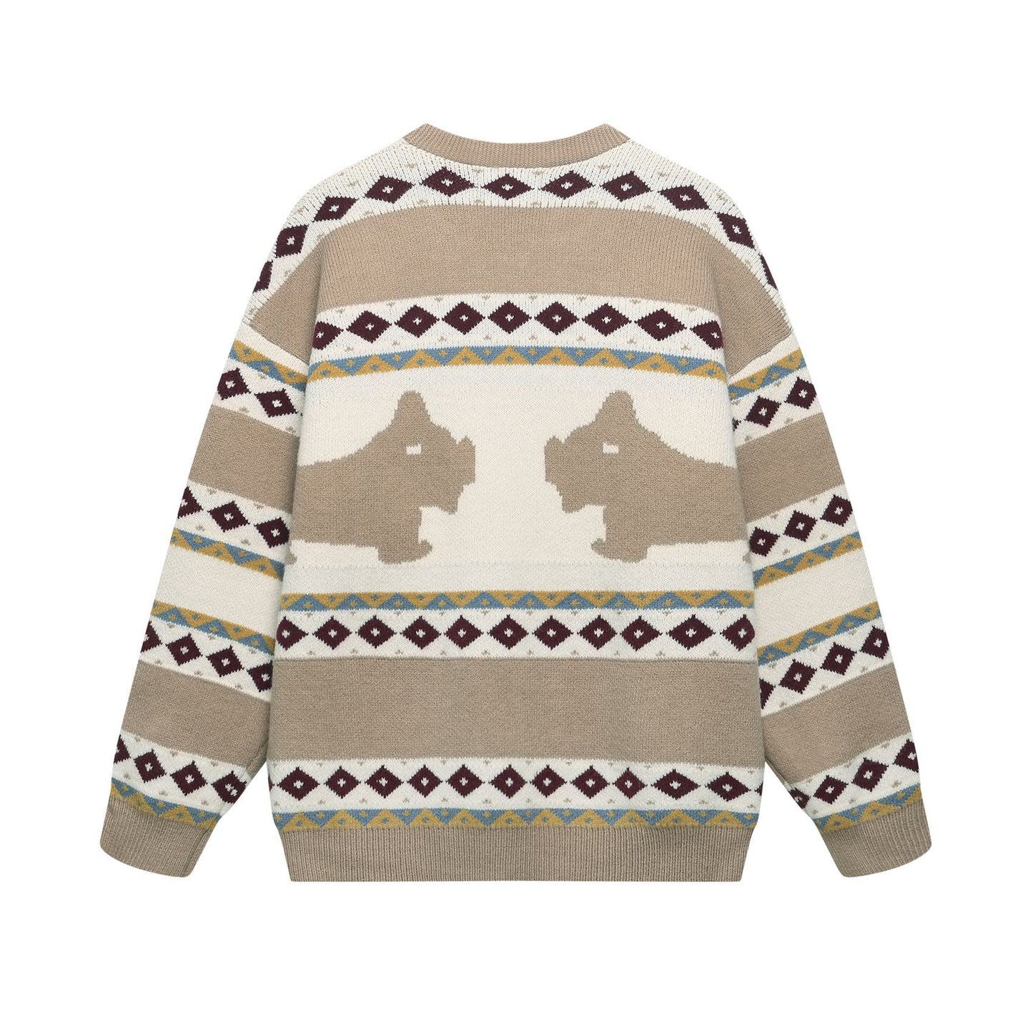 ⓀⓃⒾⓉ𒉽2025秋冬菱格紋圖案針織外套 K-55