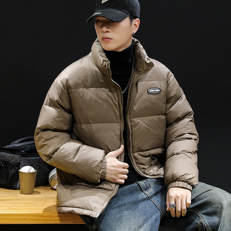 snɔoɟ uoı̣snɟ - 美式復古立領羽絨服2025冬季新款90白鴨絨加厚保暖外套男款 FG-115