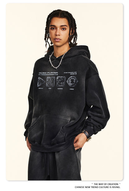 ♛𝔽𝕦𝕤𝕚𝕠𝕟 𝔽𝕠𝕔𝕦𝕤 ♛2025秋冬高磅復古水洗印花帽T B-19