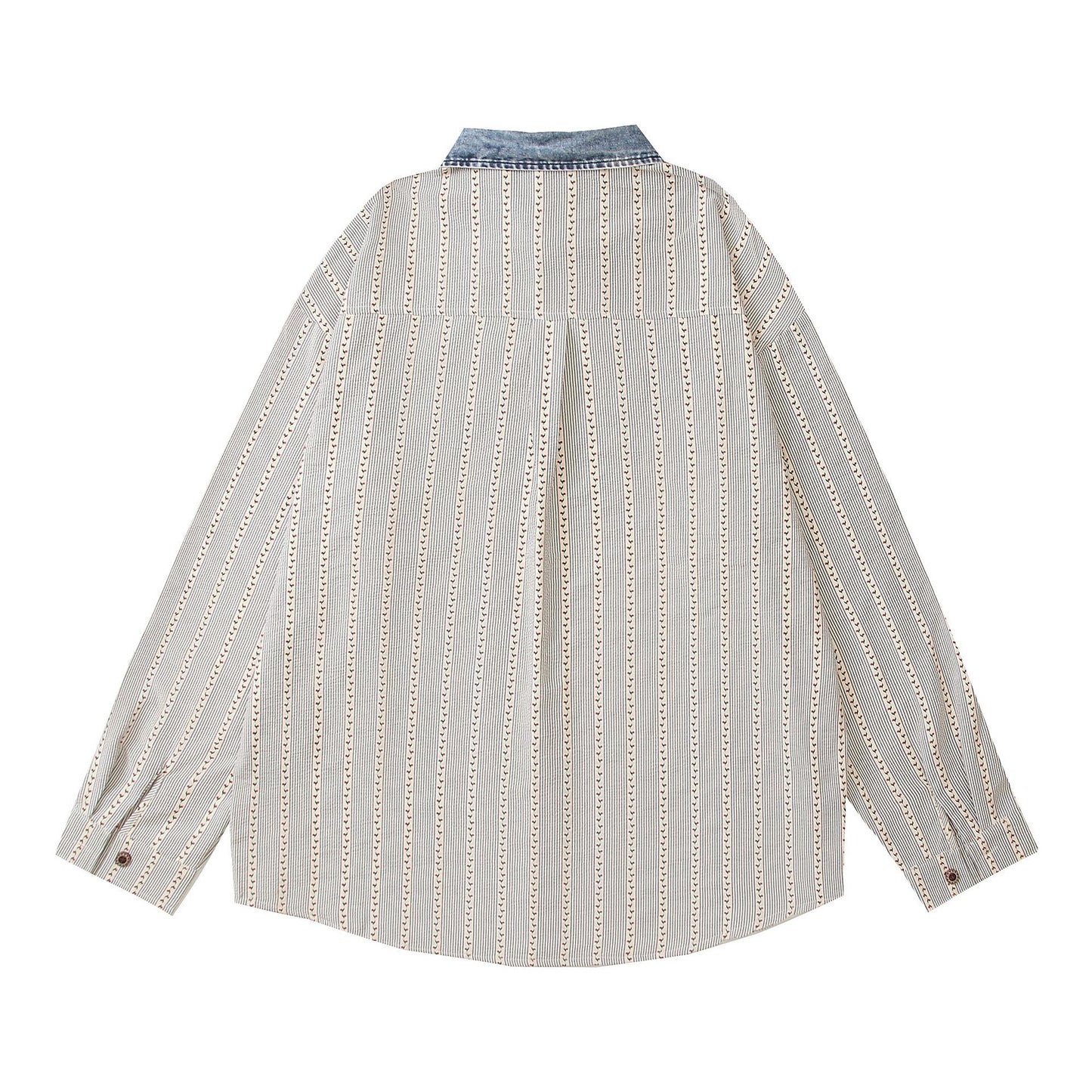 𝔼mbro 𝕊hirt𒉽2025秋冬可愛圖案刺繡寬鬆襯衫外套C-81