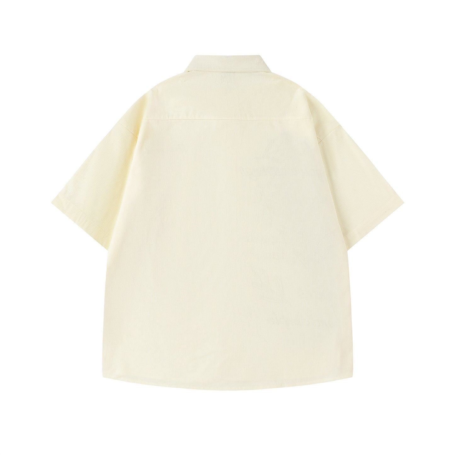 𝔼mbro 𝕊hirt𒉽美式復古花卉刺繡燈芯絨短袖寬鬆襯衫R-82