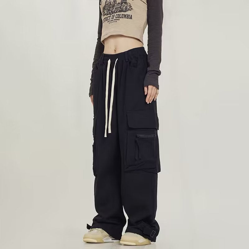 𖥟 𝔽𝕦𝕤𝕚𝕠𝕟 𝔽𝕠𝕔𝕦𝕤 ▓ 𝖜𝖔𝖗𝖐 𝖈𝖑𝖔𝖙𝖍𝖊𝖘 𖢘工裝褲男女夏季新款高街ins潮牌寬鬆多口袋休閒褲時尚痞帥直筒褲 D-13