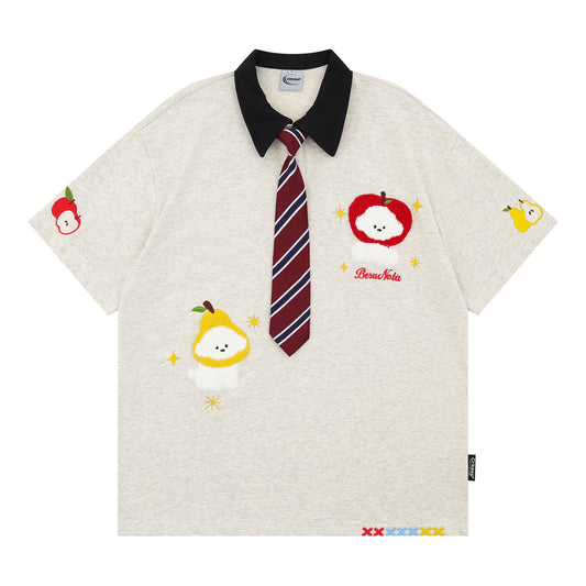 Polo Shirt𒉽領帶系列學院風翻領POLO衫 CR-5