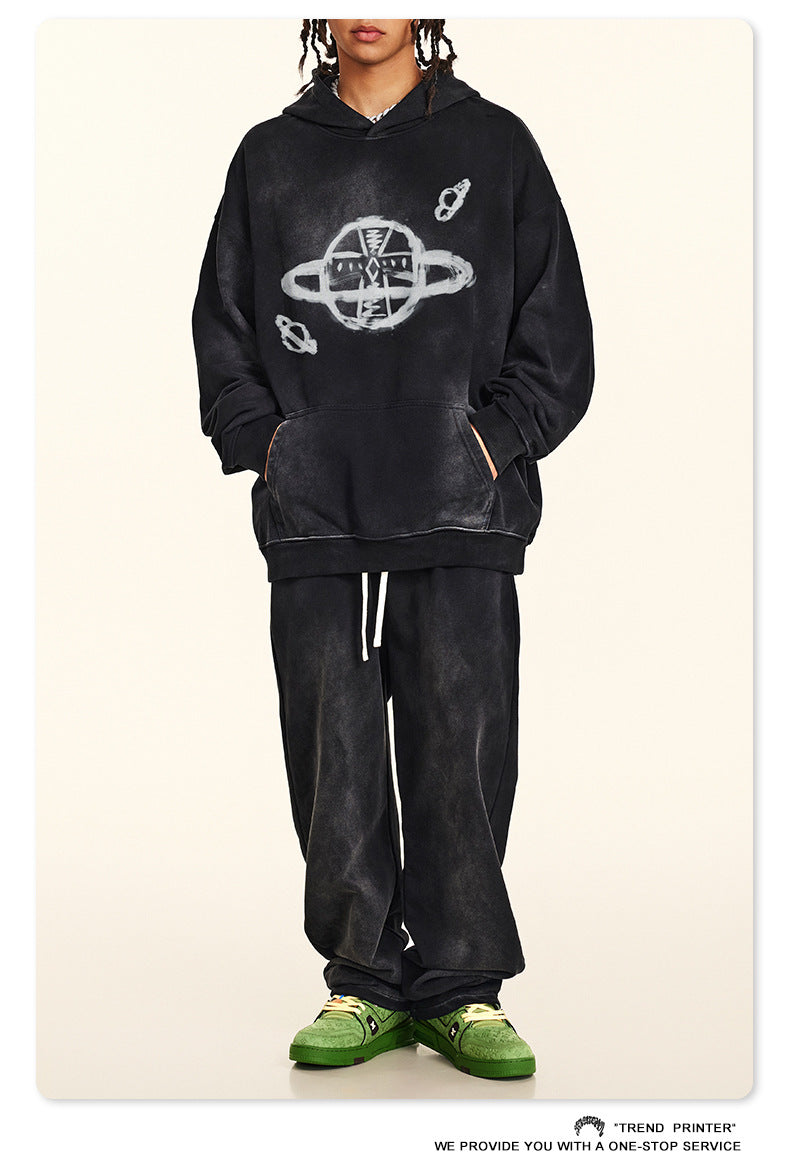 ♛𝔽𝕦𝕤𝕚𝕠𝕟 𝔽𝕠𝕔𝕦𝕤 ♛2025秋冬高磅復古水洗印花帽T  574