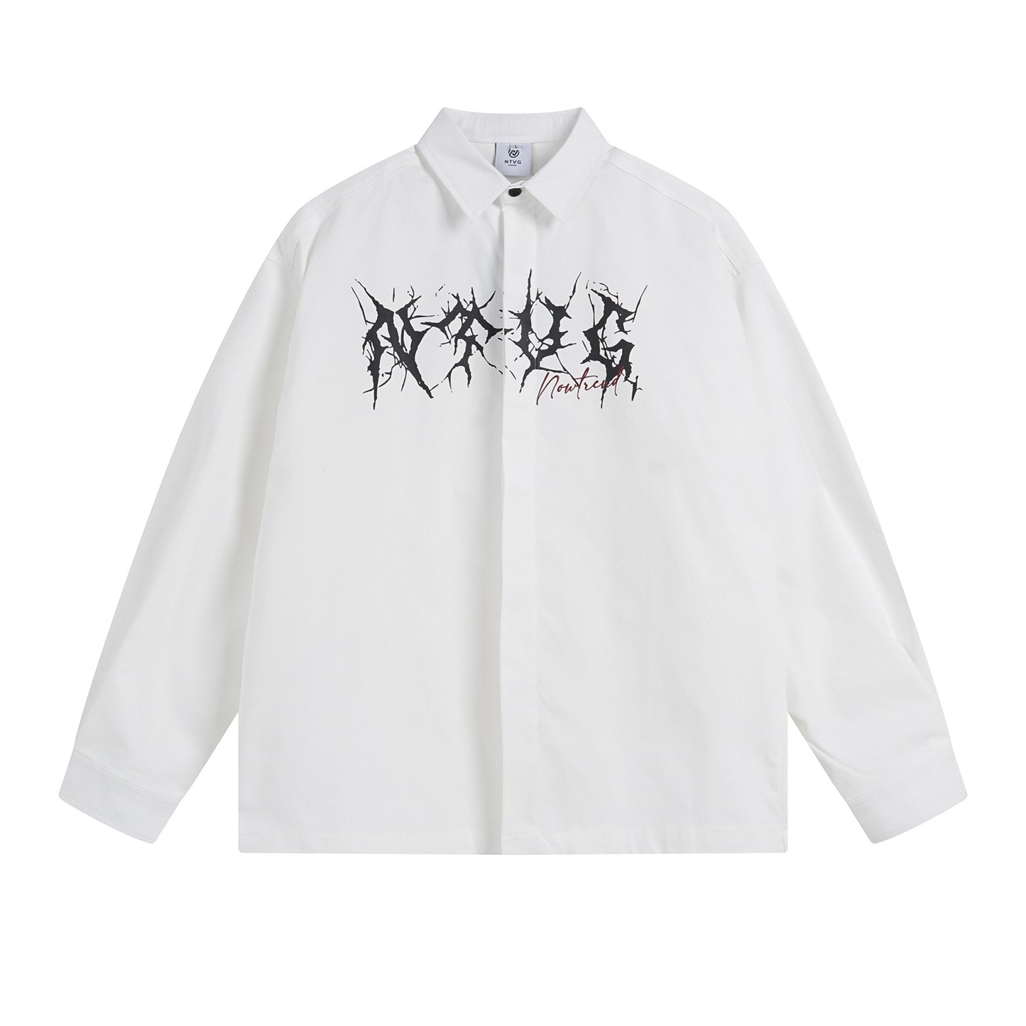 𝔼mbro 𝕊hirt𒉽秋冬長袖復古印花寬鬆襯衫 N-85