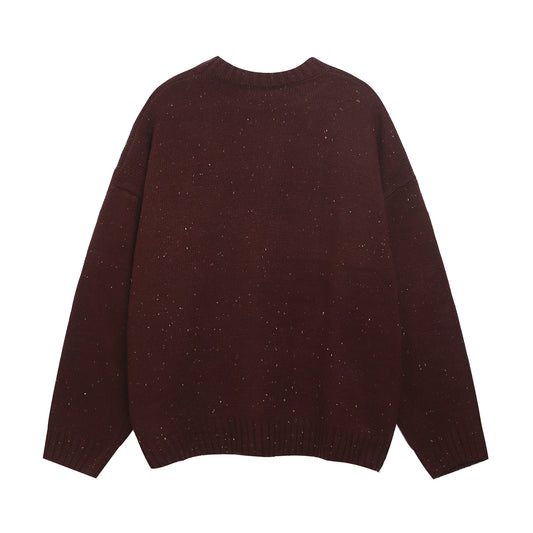 ⓀⓃⒾⓉ𒉽2025秋冬美式復古字母圓領慵懶針織 K-60