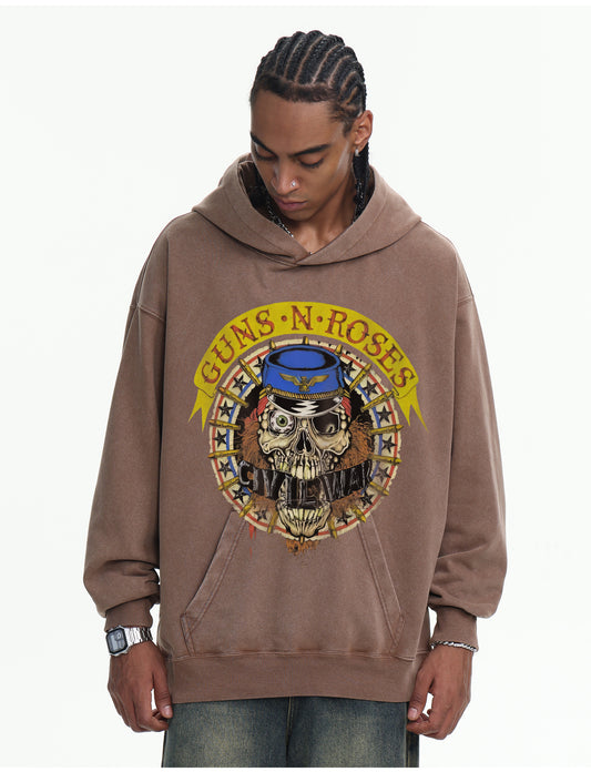 ♛𝔽𝕦𝕤𝕚𝕠𝕟 𝔽𝕠𝕔𝕦𝕤 ♛410G重磅水洗美式復古連帽大學T  FZ-40