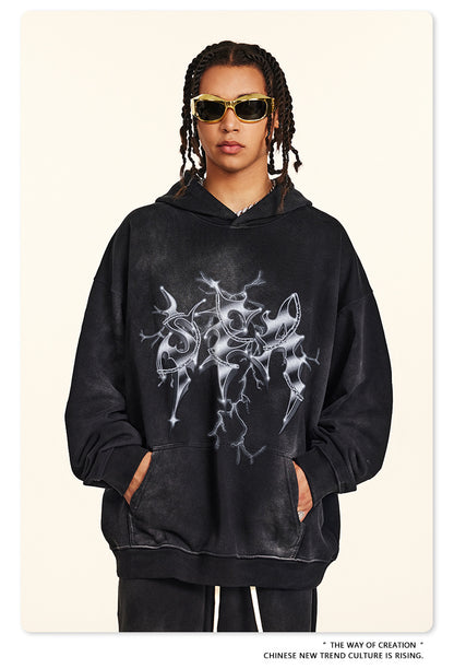 ♛𝔽𝕦𝕤𝕚𝕠𝕟 𝔽𝕠𝕔𝕦𝕤 ♛2025秋冬高磅復古水洗印花帽T 514