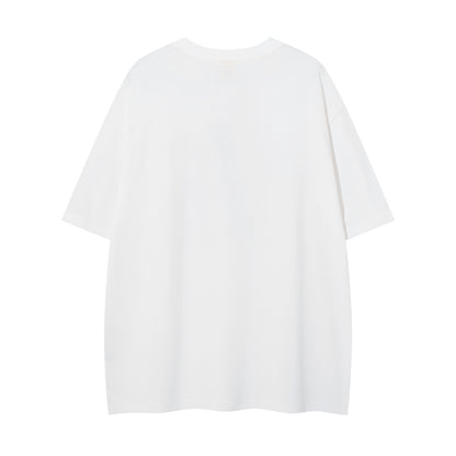 𝕃oose 𝔽it ☞𝟤𝟢𝟤𝟧 ☜美式復古圖章印花圓領男女中性 T-Shirt寬版上衣A-6