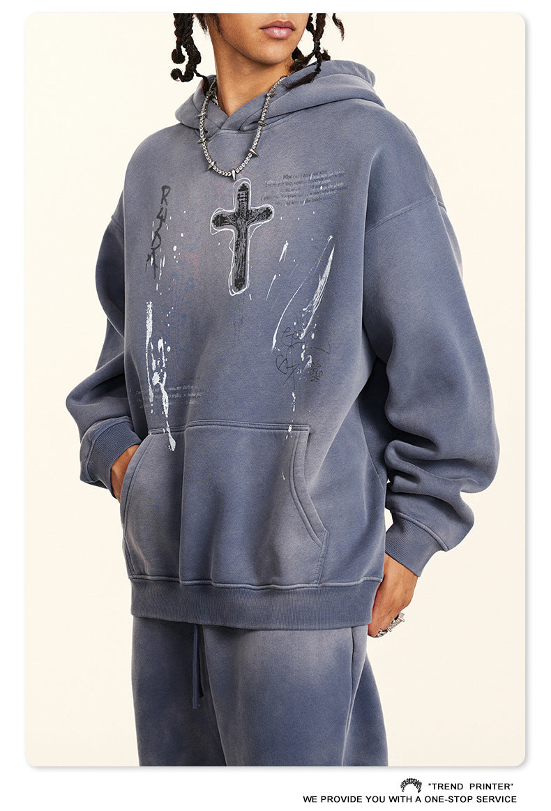 ♛𝔽𝕦𝕤𝕚𝕠𝕟 𝔽𝕠𝕔𝕦𝕤 ♛2025秋冬高磅復古水洗印花大學T B-30